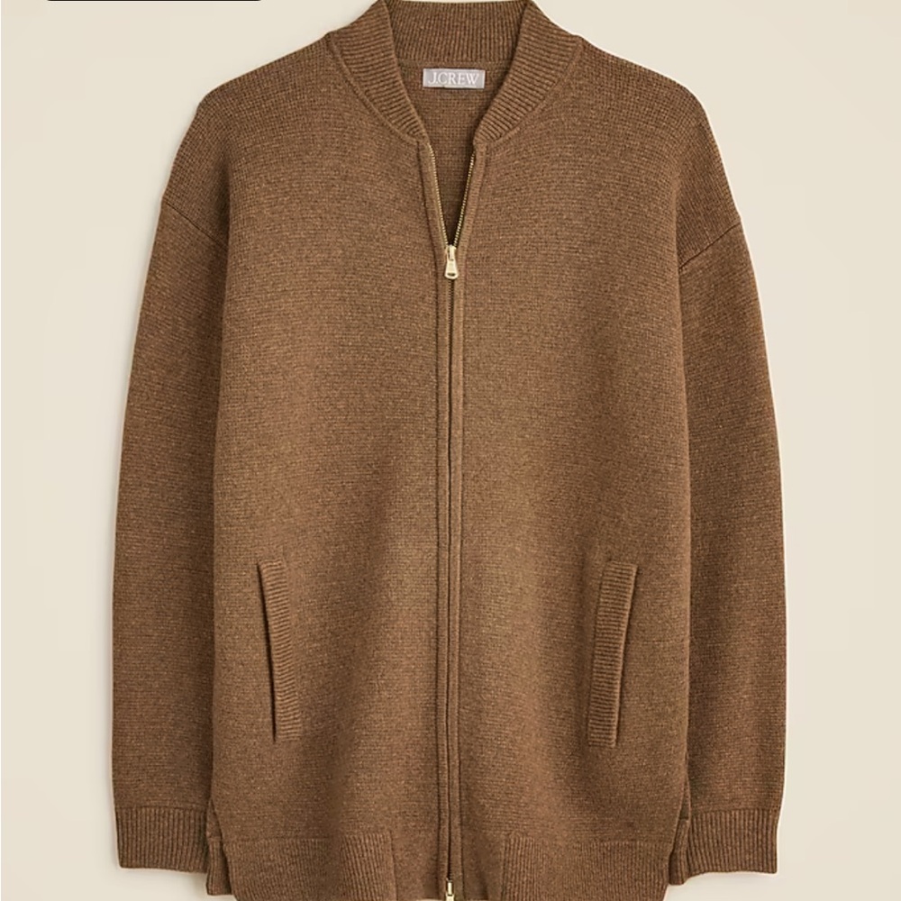 J. Crew Woman’s Tan Zip-Up Sweater Jacket